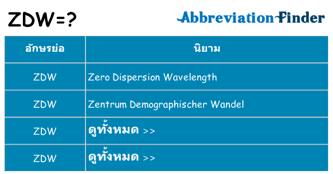 อะไรไม่ zdw ถึง