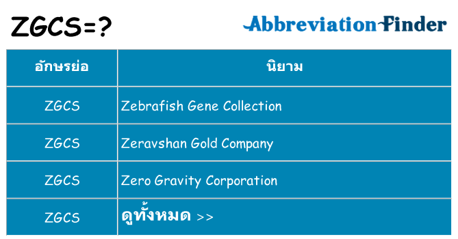 อะไรไม่ zgcs ถึง