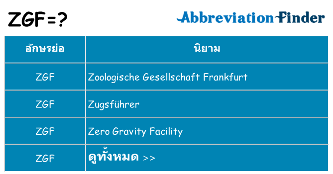 อะไรไม่ zgf ถึง