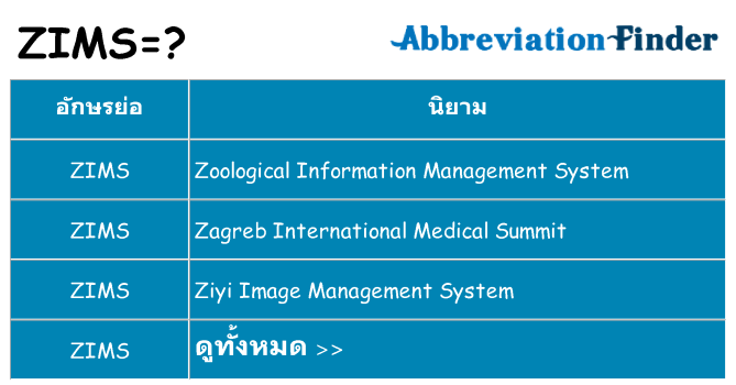 อะไรไม่ zims ถึง