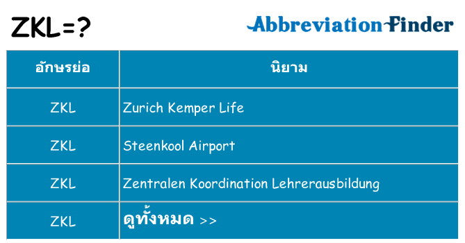อะไรไม่ zkl ถึง