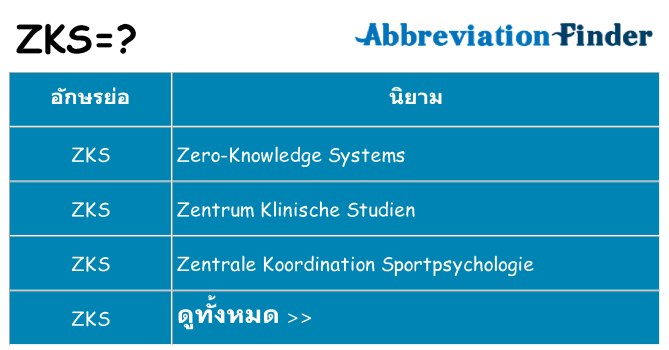อะไรไม่ zks ถึง