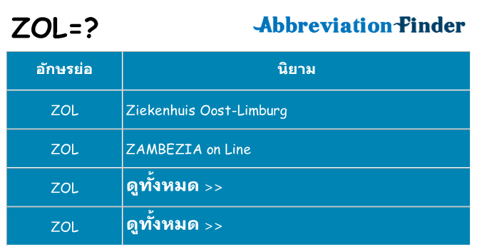 อะไรไม่ zol ถึง