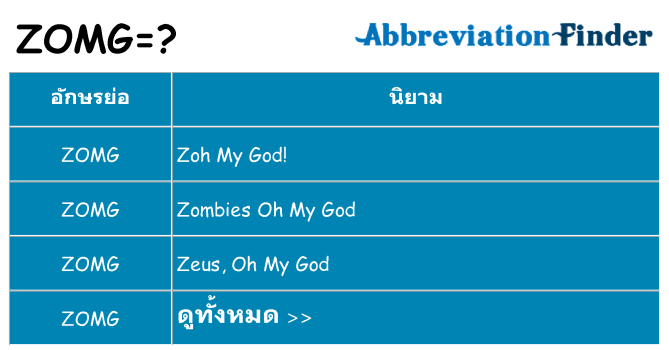 อะไรไม่ zomg ถึง