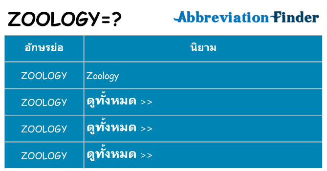 อะไรไม่ zoology ถึง