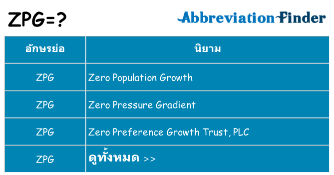 อะไรไม่ zpg ถึง