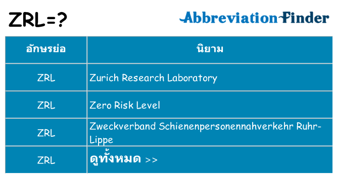 อะไรไม่ zrl ถึง