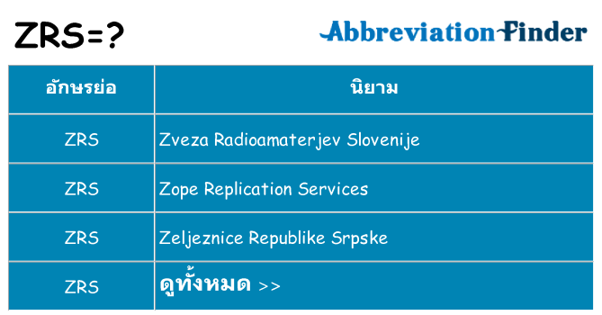อะไรไม่ zrs ถึง