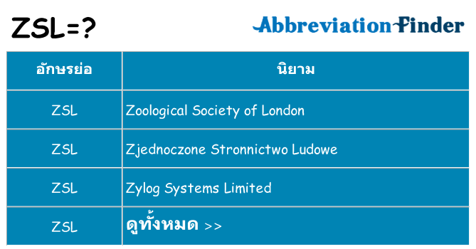 อะไรไม่ zsl ถึง