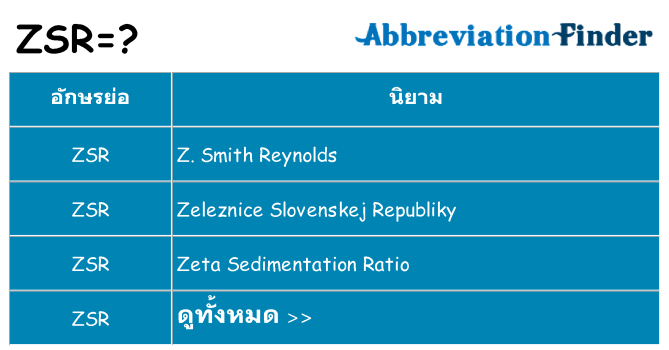 อะไรไม่ zsr ถึง
