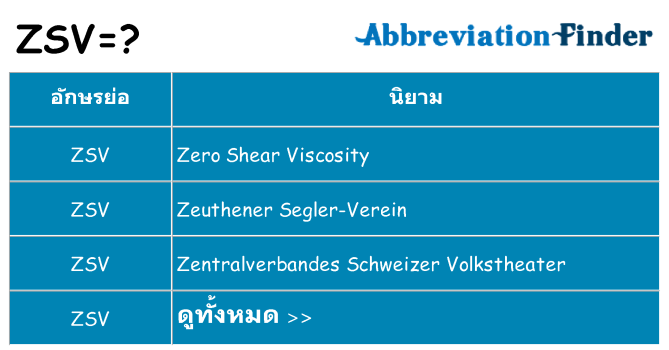 อะไรไม่ zsv ถึง