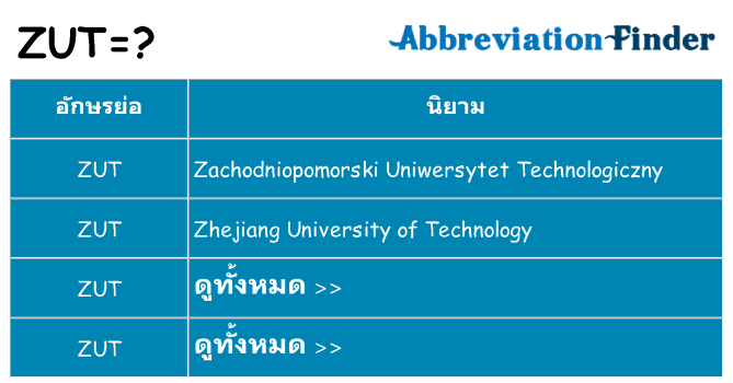 อะไรไม่ zut ถึง