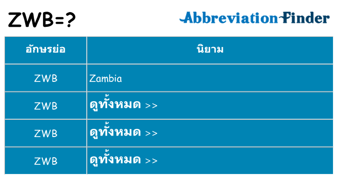 อะไรไม่ zwb ถึง