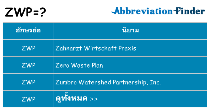 อะไรไม่ zwp ถึง