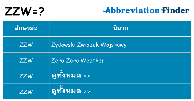 อะไรไม่ zzw ถึง