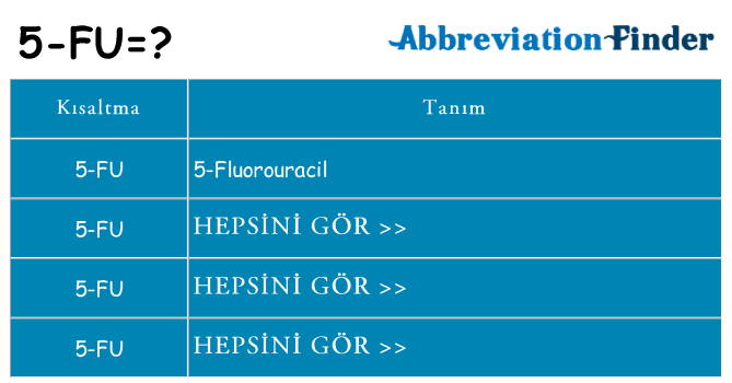 5-fu ne anlama geliyor