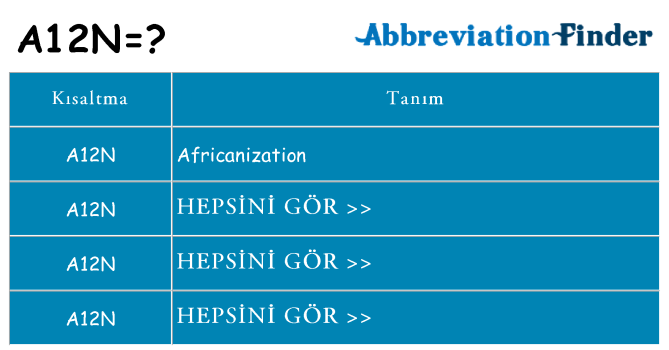 a12n ne anlama geliyor