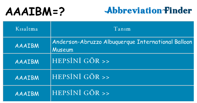 aaaibm ne anlama geliyor
