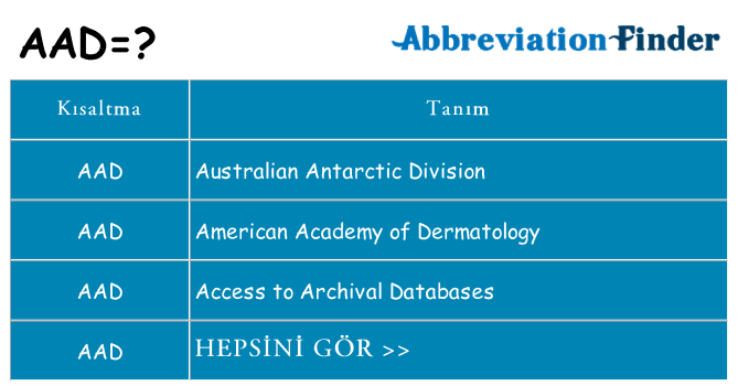 aad ne anlama geliyor