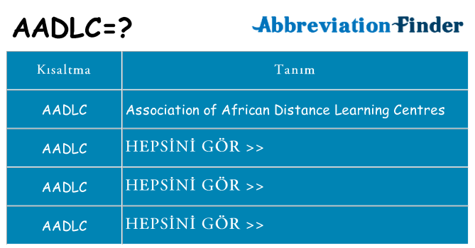 aadlc ne anlama geliyor