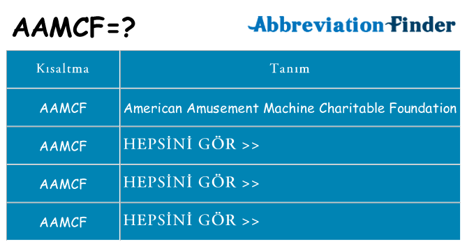 aamcf ne anlama geliyor