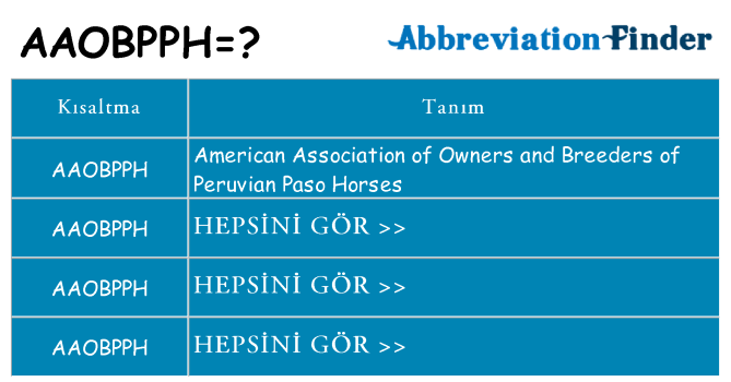 aaobpph ne anlama geliyor