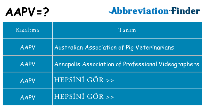 aapv ne anlama geliyor