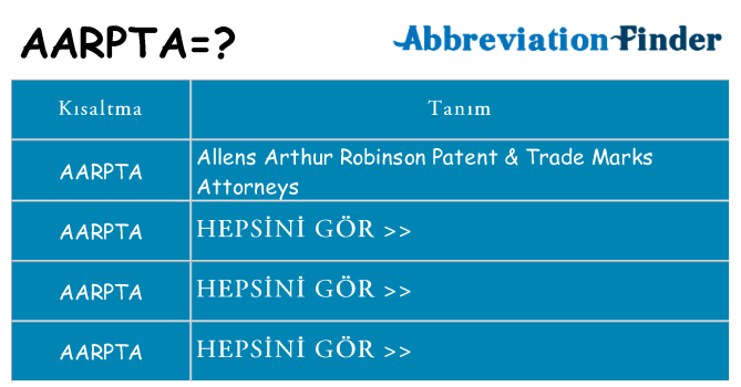 aarpta ne anlama geliyor