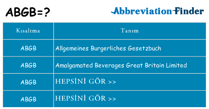 abgb ne anlama geliyor