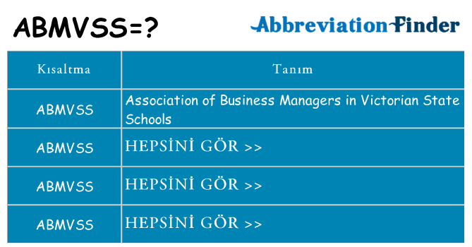 abmvss ne anlama geliyor