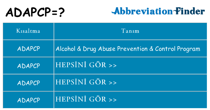 adapcp ne anlama geliyor