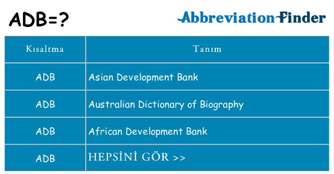 adb ne anlama geliyor