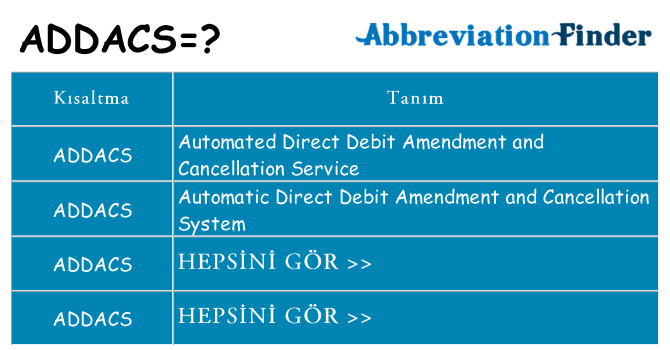 addacs ne anlama geliyor