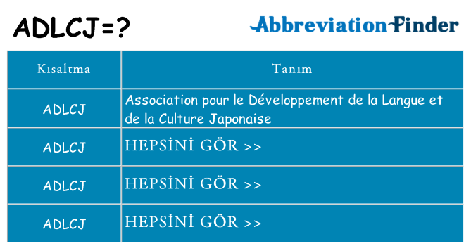 adlcj ne anlama geliyor
