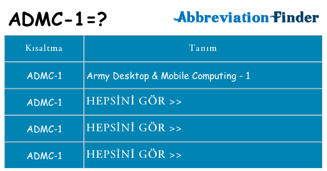 admc-1 ne anlama geliyor