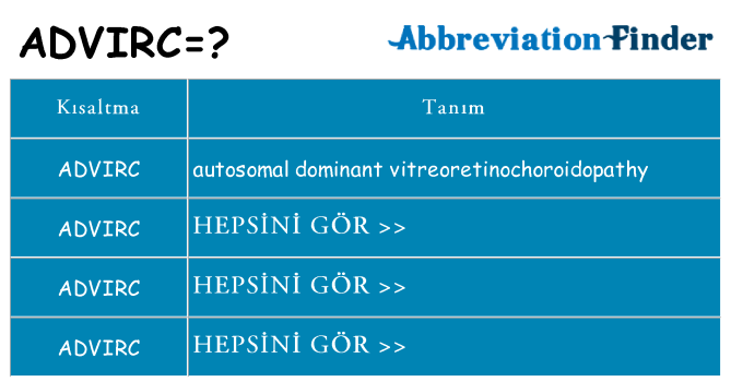 advirc ne anlama geliyor