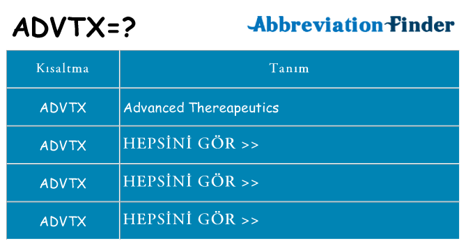advtx ne anlama geliyor