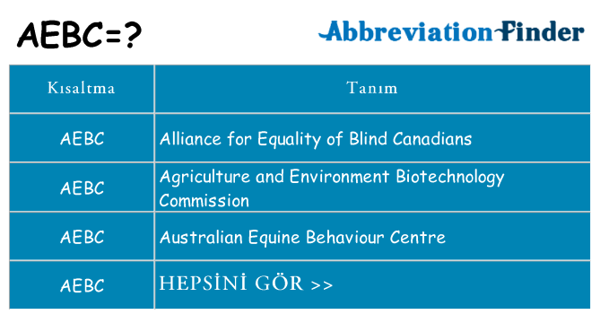 aebc ne anlama geliyor