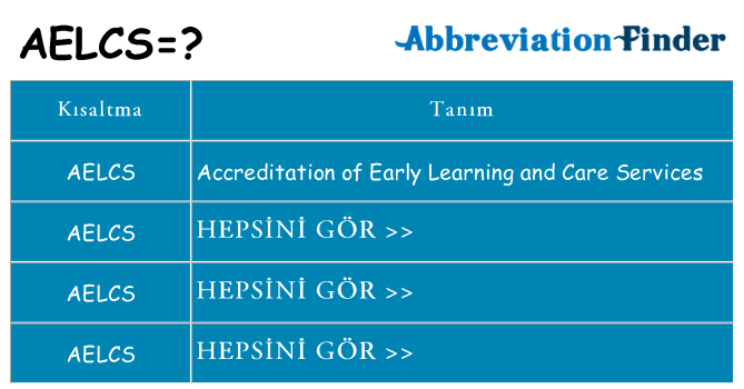 aelcs ne anlama geliyor