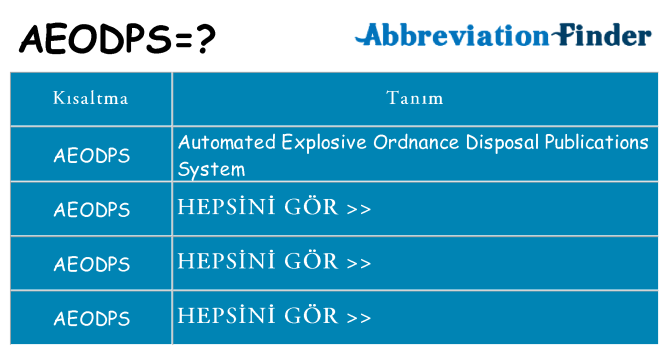 aeodps ne anlama geliyor