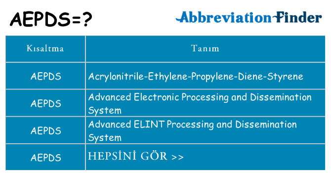 aepds ne anlama geliyor