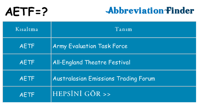 aetf ne anlama geliyor