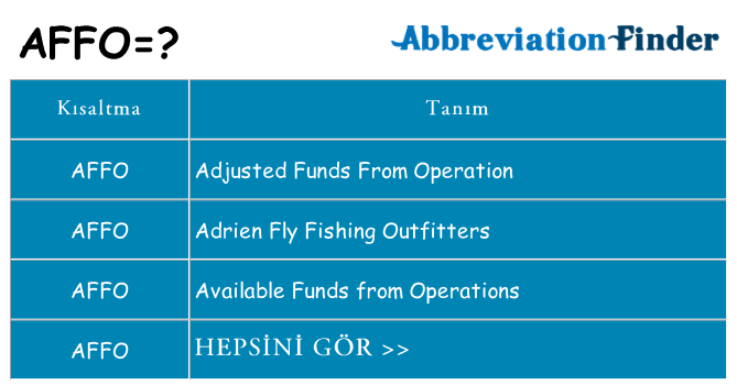affo ne anlama geliyor