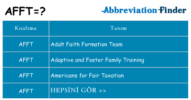afft ne anlama geliyor