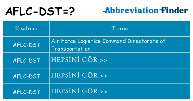 aflc-dst ne anlama geliyor