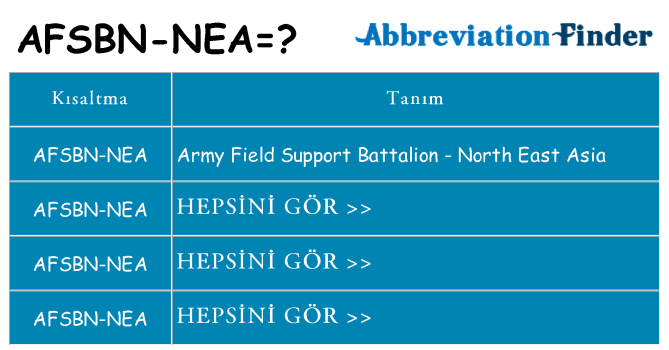 afsbn-nea ne anlama geliyor