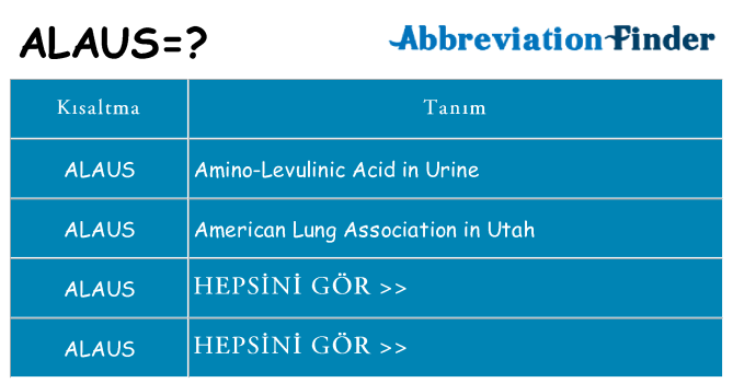 alaus ne anlama geliyor