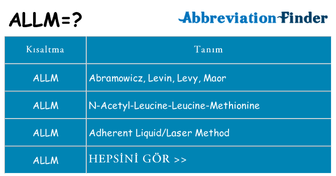 allm ne anlama geliyor