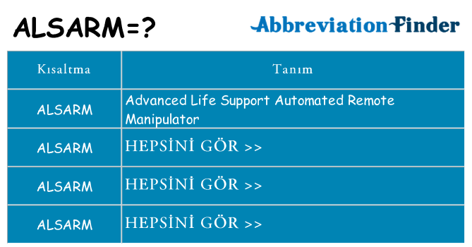 alsarm ne anlama geliyor