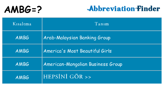 ambg ne anlama geliyor